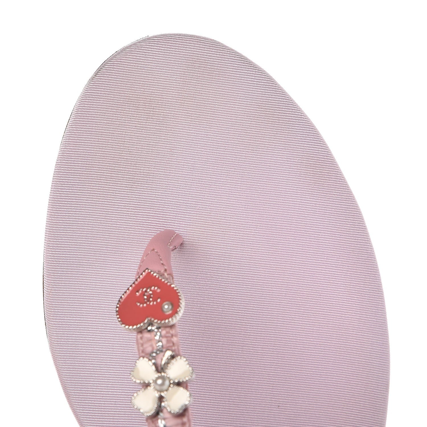 Chanel Tweed CC Charm Thong Sandals 41 Pink Silver 11 of 12