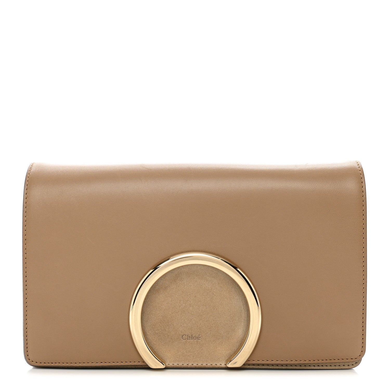 Chloe Calfskin Suede Gabrielle Clutch Cream Chestnut 1 of 17