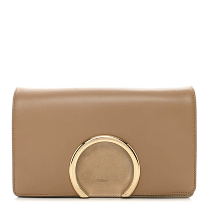 Chloe Calfskin Suede Gabrielle Clutch Cream Chestnut 1 of 17