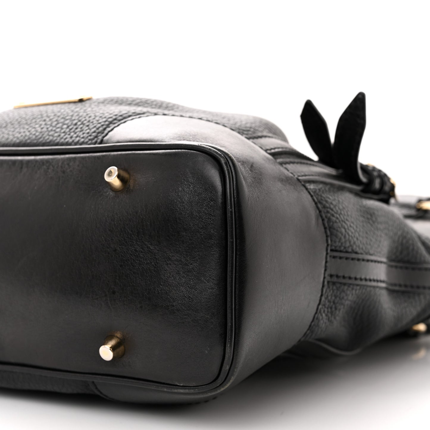 Calfskin Medium Whipstitch Tote Black