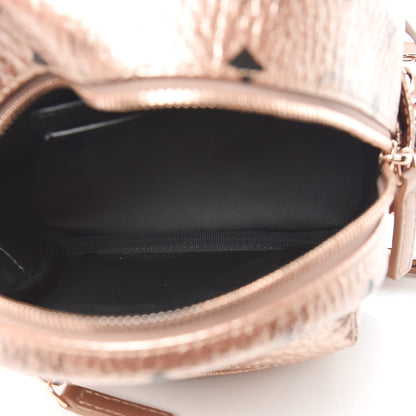 MCM Metallic Visetos Studded X-Mini Bebe Boo Backpack Champagne Gold 5 of 13