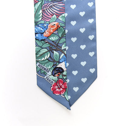 Hermes Silk Jungle Love Twilly Gris Bleuete Vert 3 of 4