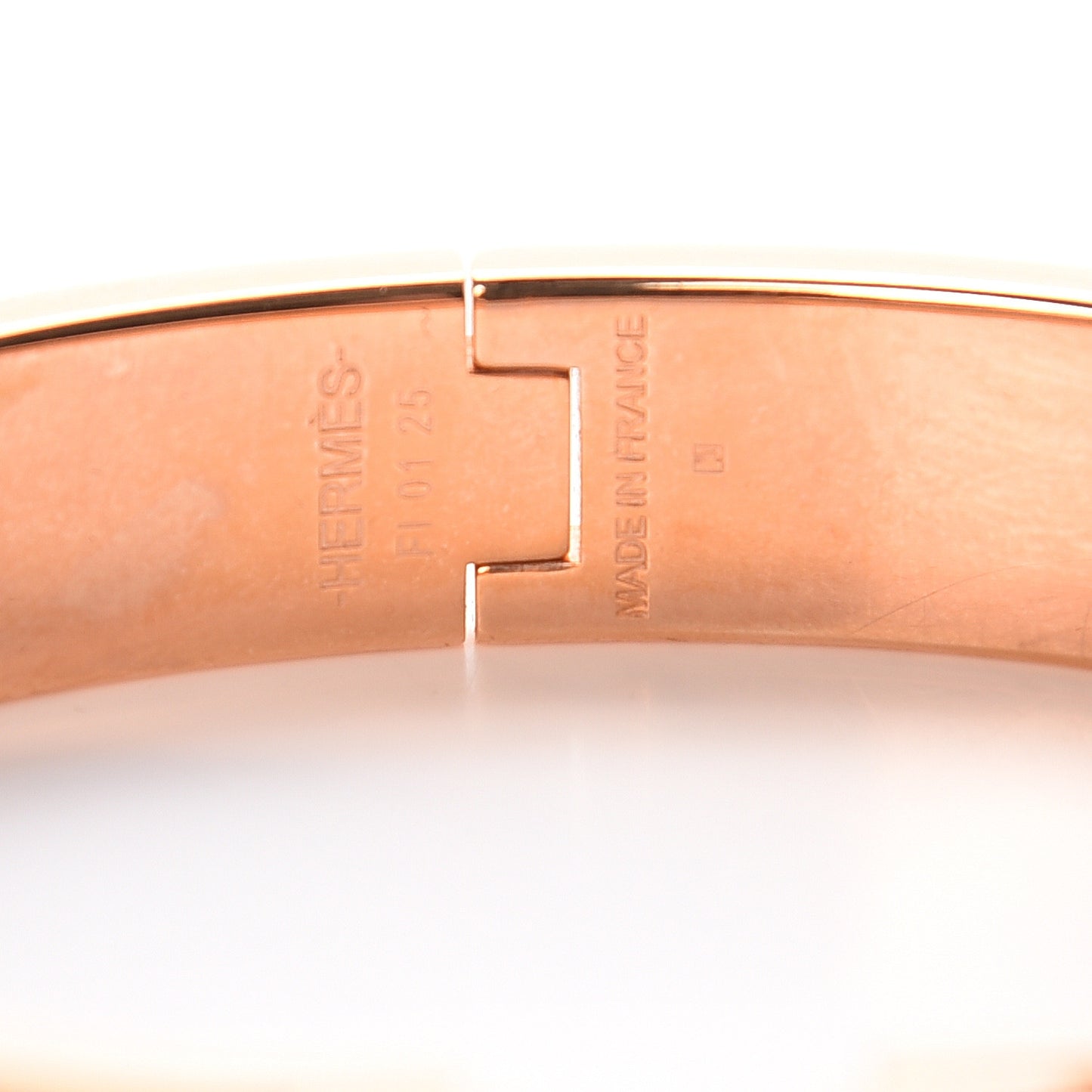 Enamel Narrow Clic Clac H Bracelet GM Rose Nacarat