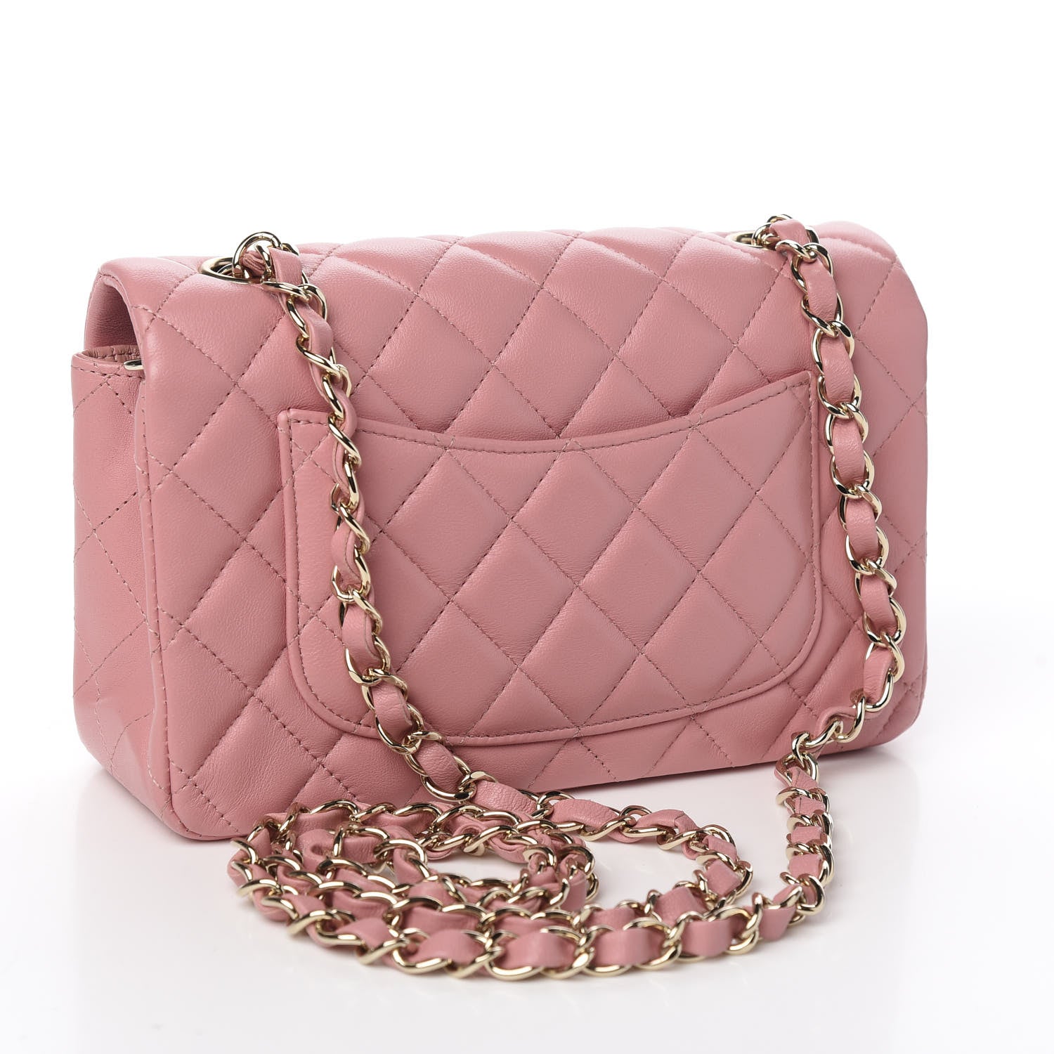Chanel Lambskin Quilted Mini Rectangular Flap Pink 2 of 10