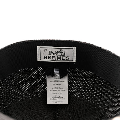 Hermes Panama Straw Mens Riley Cap 59 Black 8 of 8
