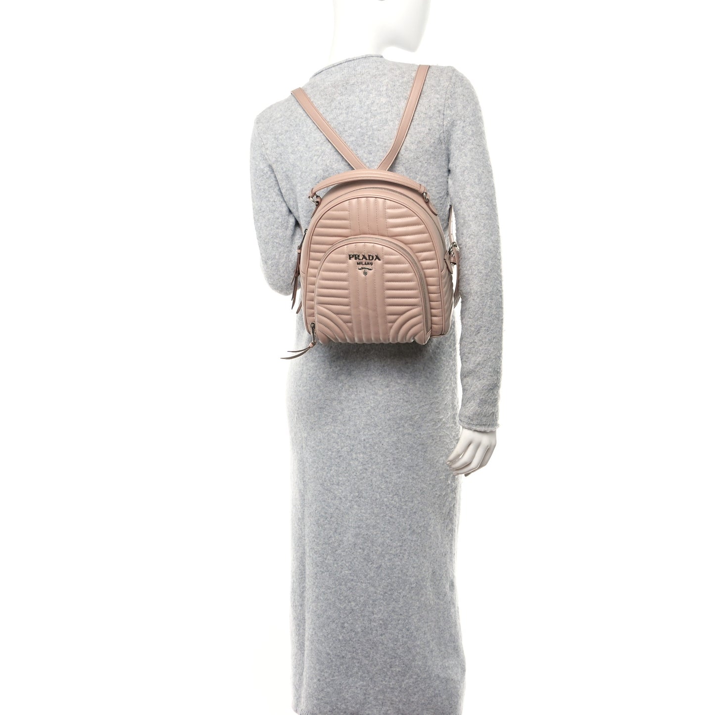 Soft Calfskin Impunture Diagramme Day Backpack Cipria