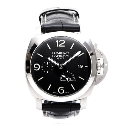 Panerai Stainless Steel Alligator 44mm 1950 3 Days GMT Power Reserve Automatic Watch Black PAM00321 1 of 8