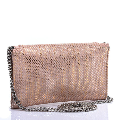 Stella McCartney Metallic Woven Raffia Falabella Mini Crossbody Pink 3 of 11