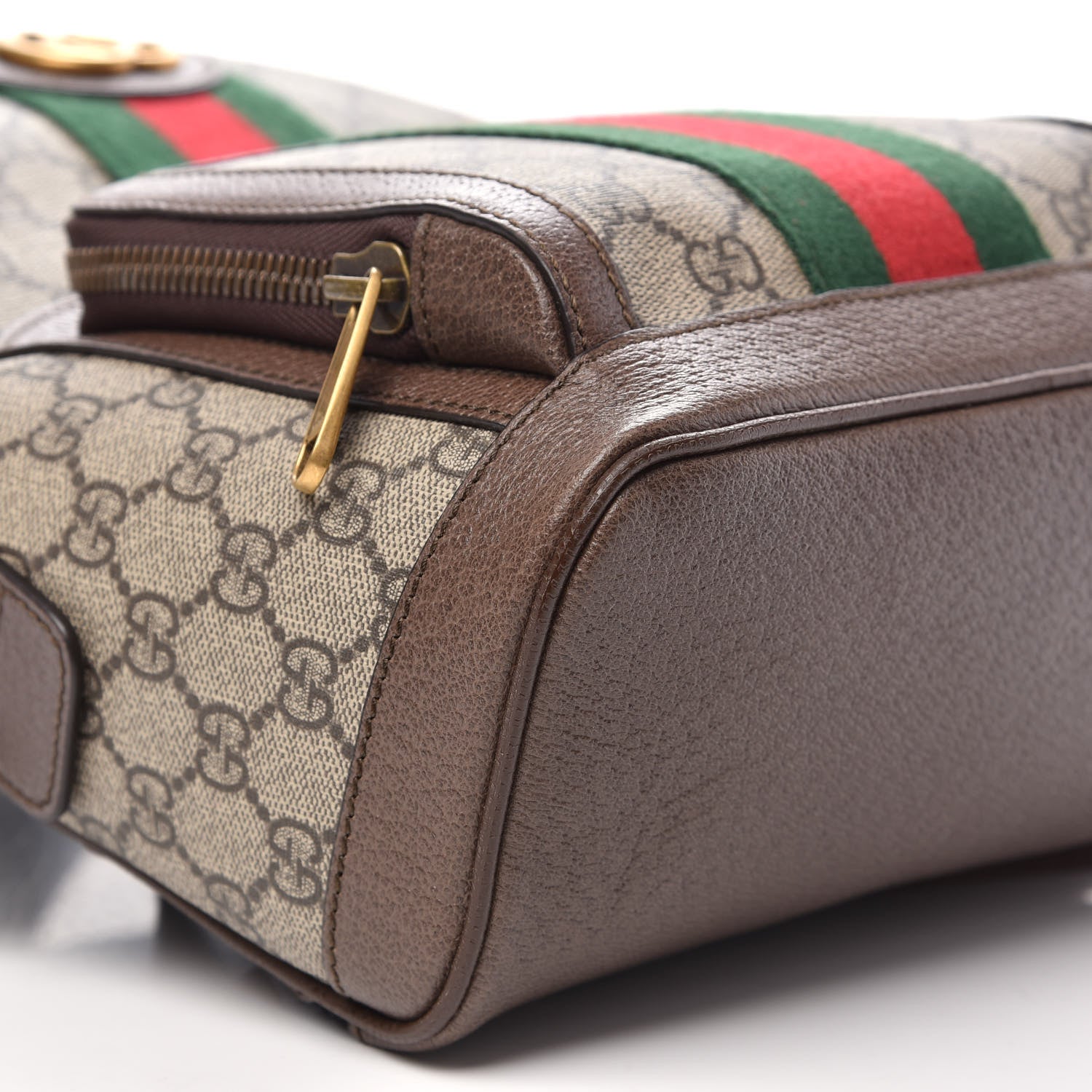 Gucci GG Supreme Monogram Calfskin Web Small Ophidia Day Backpack Beige Ebony New Acero 7 of 9