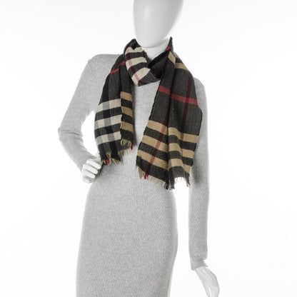 Burberry Wool Giant Check Scarf Black 2 of 7