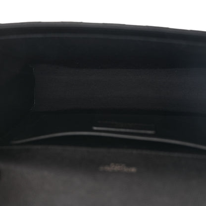 Saint Laurent Grain De Poudre Textured Mixed Matelasse Triquilt Medium Monogram Monochrome Satchel Black 5 of 10