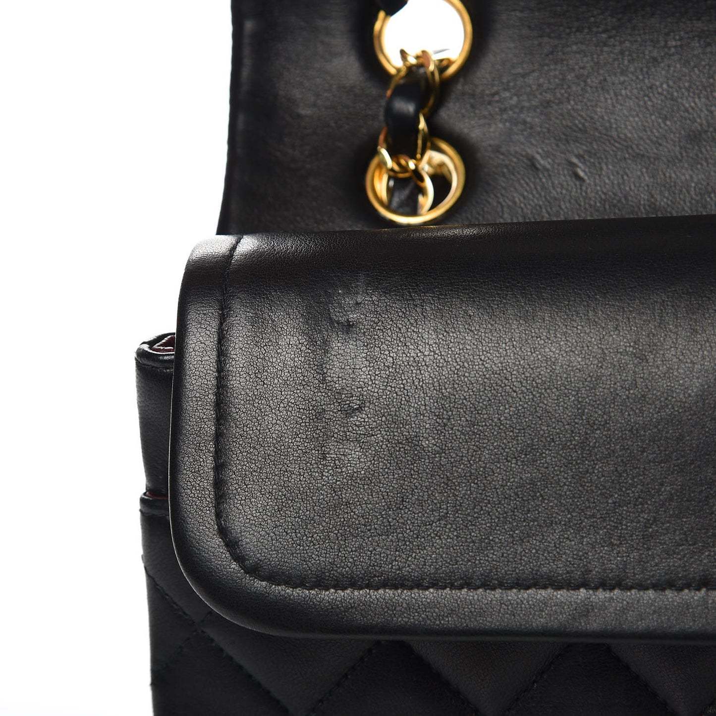 Lambskin Quilted Medium Double Flap Black