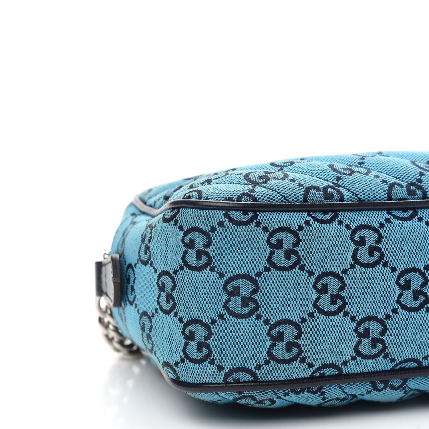 Gucci Monogram Multicolor Matelasse Diagonal Small GG Marmont Chain Shoulder Bag Light Blue 8 of 13