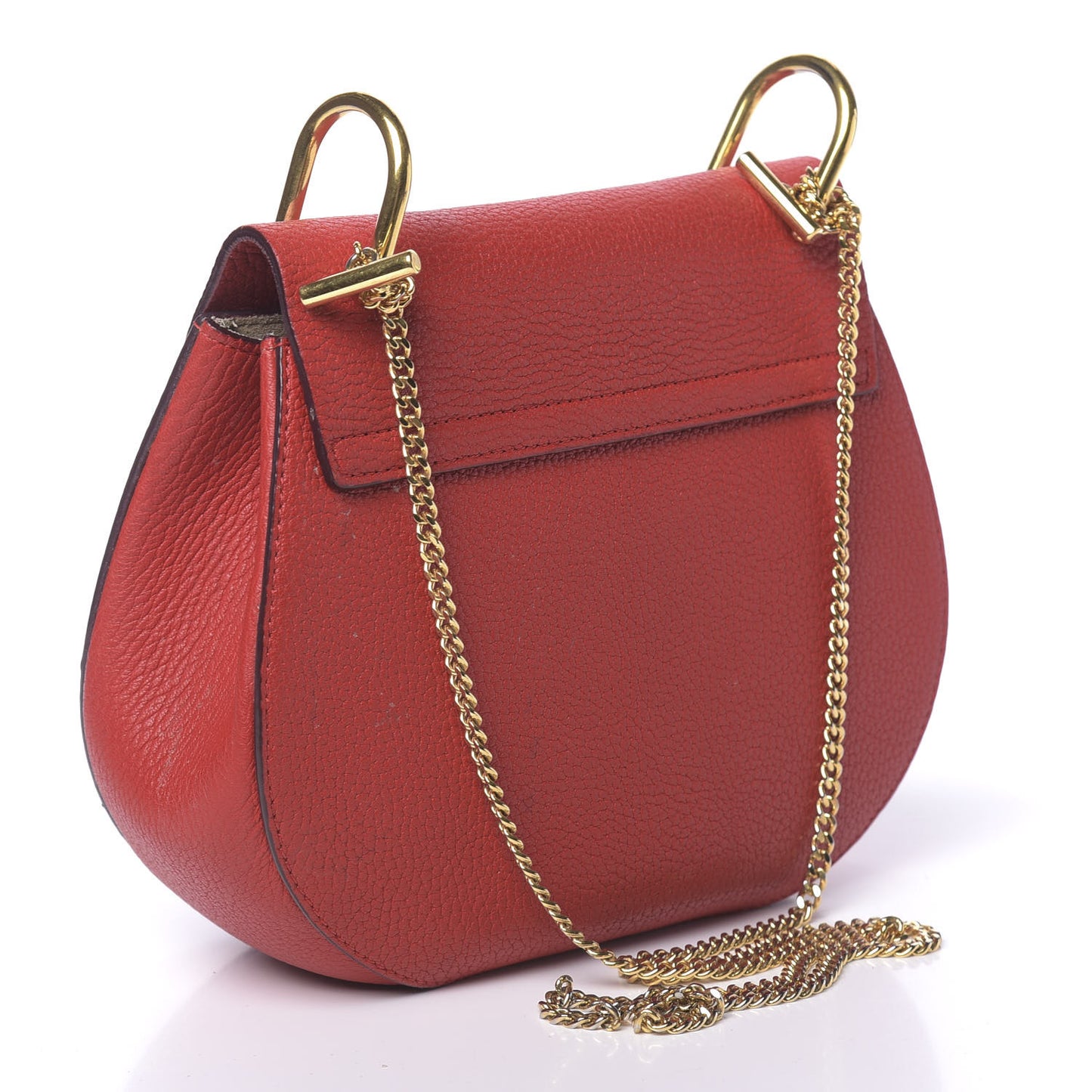 Grained Lambskin Drew Shoulder Bag Plaid Red