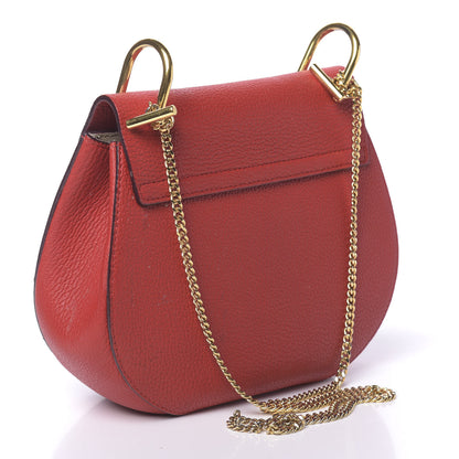 Chloe Grained Lambskin Drew Shoulder Bag Plaid Red 3 of 14