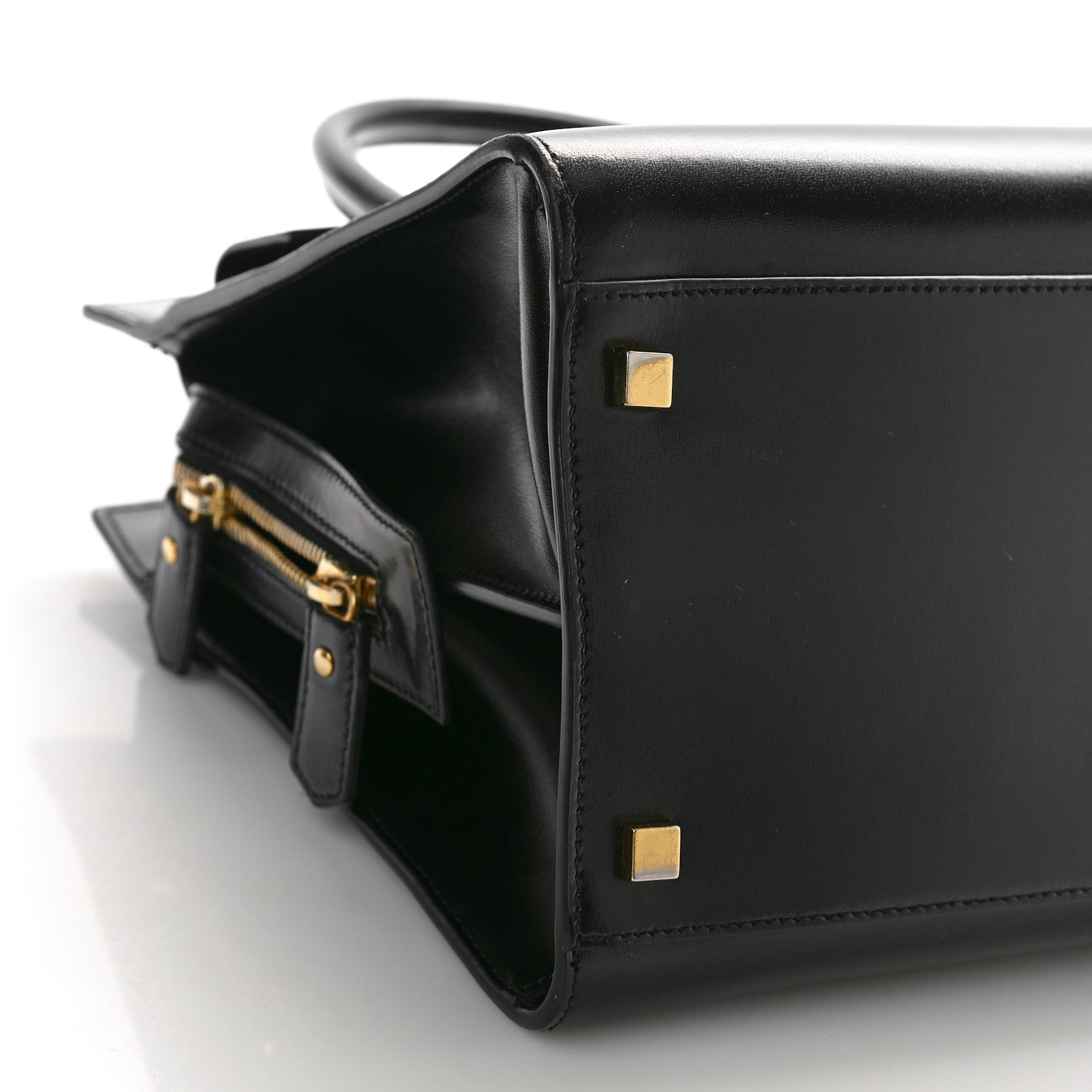 Saint Laurent Shiny Calfskin Medium Uptown Tote Black 9 of 10