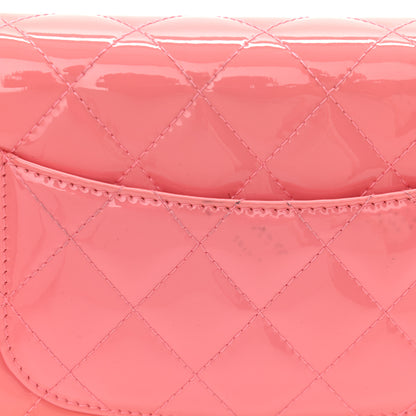 Chanel Patent Quilted Wallet On Chain WOC Coral 16 of 16