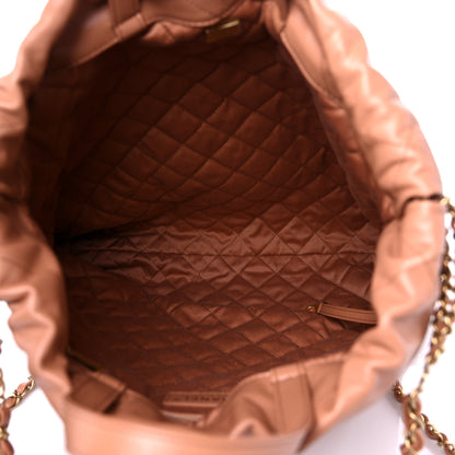 Chanel Shiny Calfskin Quilted Chanel 22 Backpack Camel 4 of 8