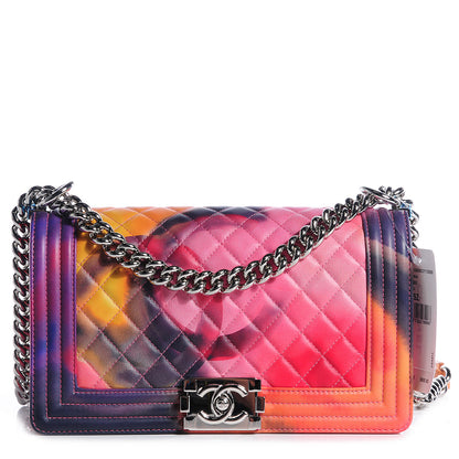 Chanel Printed Lambskin Medium Flower Power Boy Flap 1 of 9