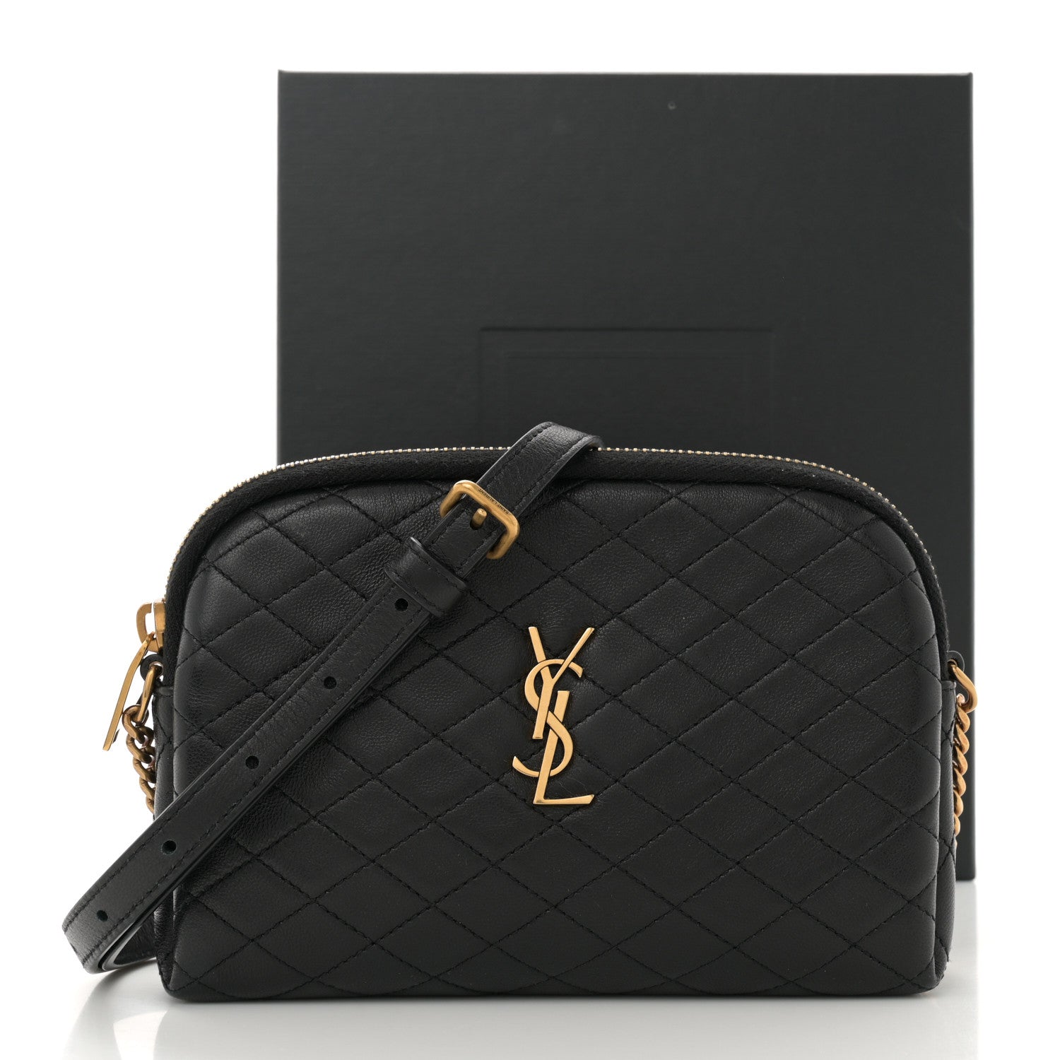 Saint Laurent Lambskin Quilted Gaby Zipped Pouch Black 11 of 11