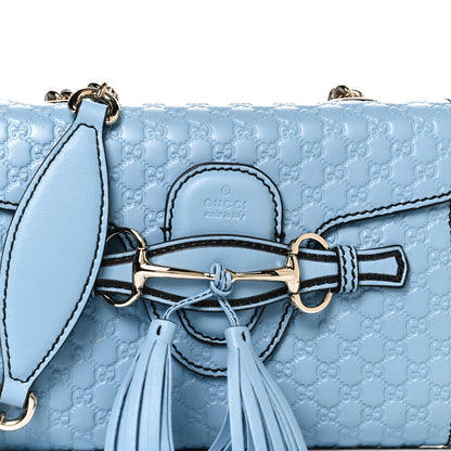 Gucci Soft Microguccissima Mini Emily Chain Shoulder Bag Mineral Blue 8 of 10
