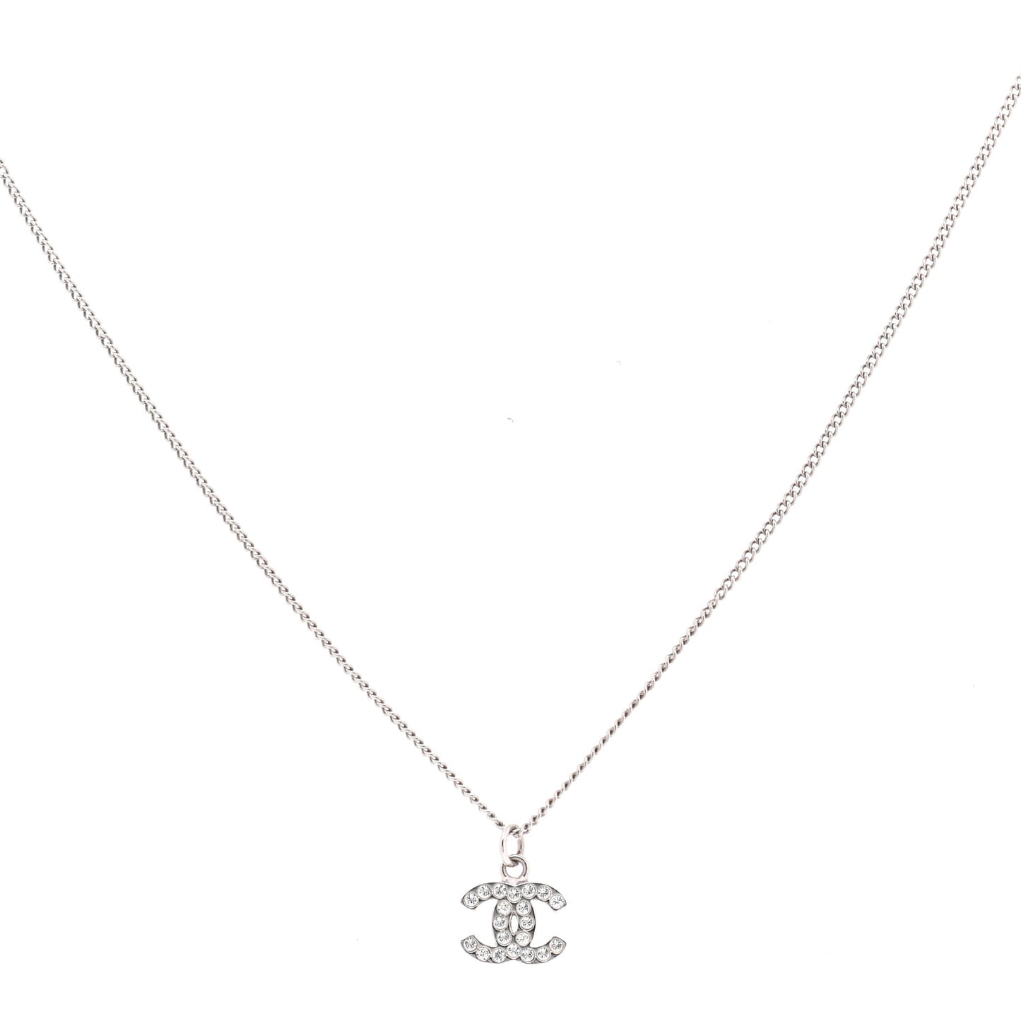 Crystal Timeless CC Necklace Silver