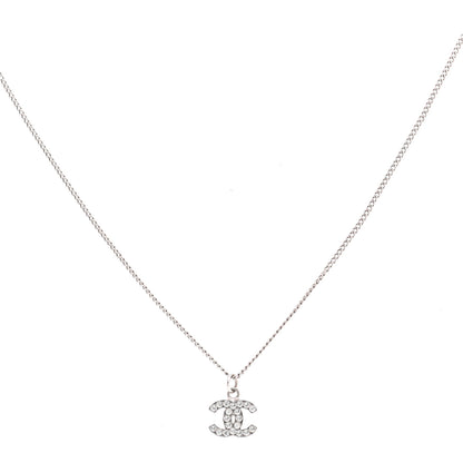 Chanel Crystal Timeless CC Necklace Silver 1 of 7