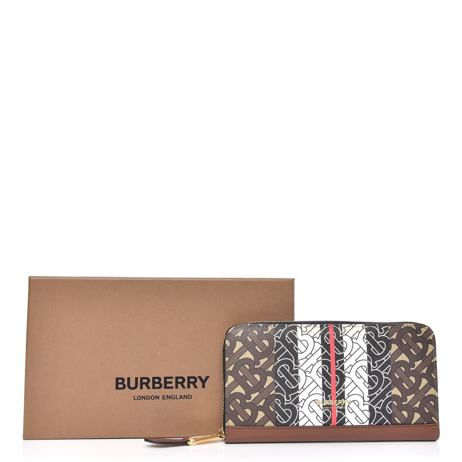 Burberry E-Canvas Monogram Stripe Zip Around Wallet Black 9 of 9