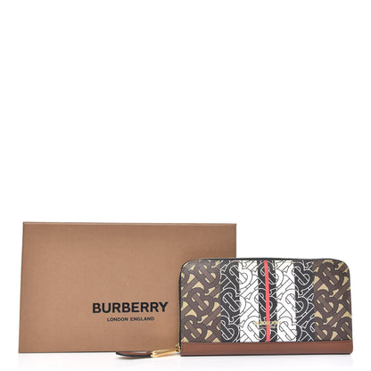 Burberry E-Canvas Monogram Stripe Zip Around Wallet Black 9 of 9