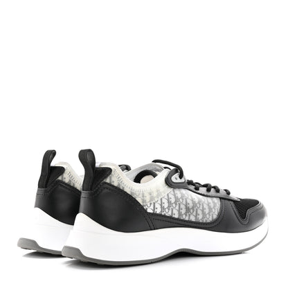 Christian Dior Smooth Calfskin Technical Mesh Oblique Womens B25 Runner Sneakers 39 Black Grey 4 of 17