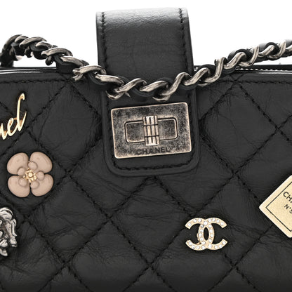 Chanel Aged Calfskin Lucky Charms 2.55 Reissue Mini Clutch With Chain Black 9 of 13
