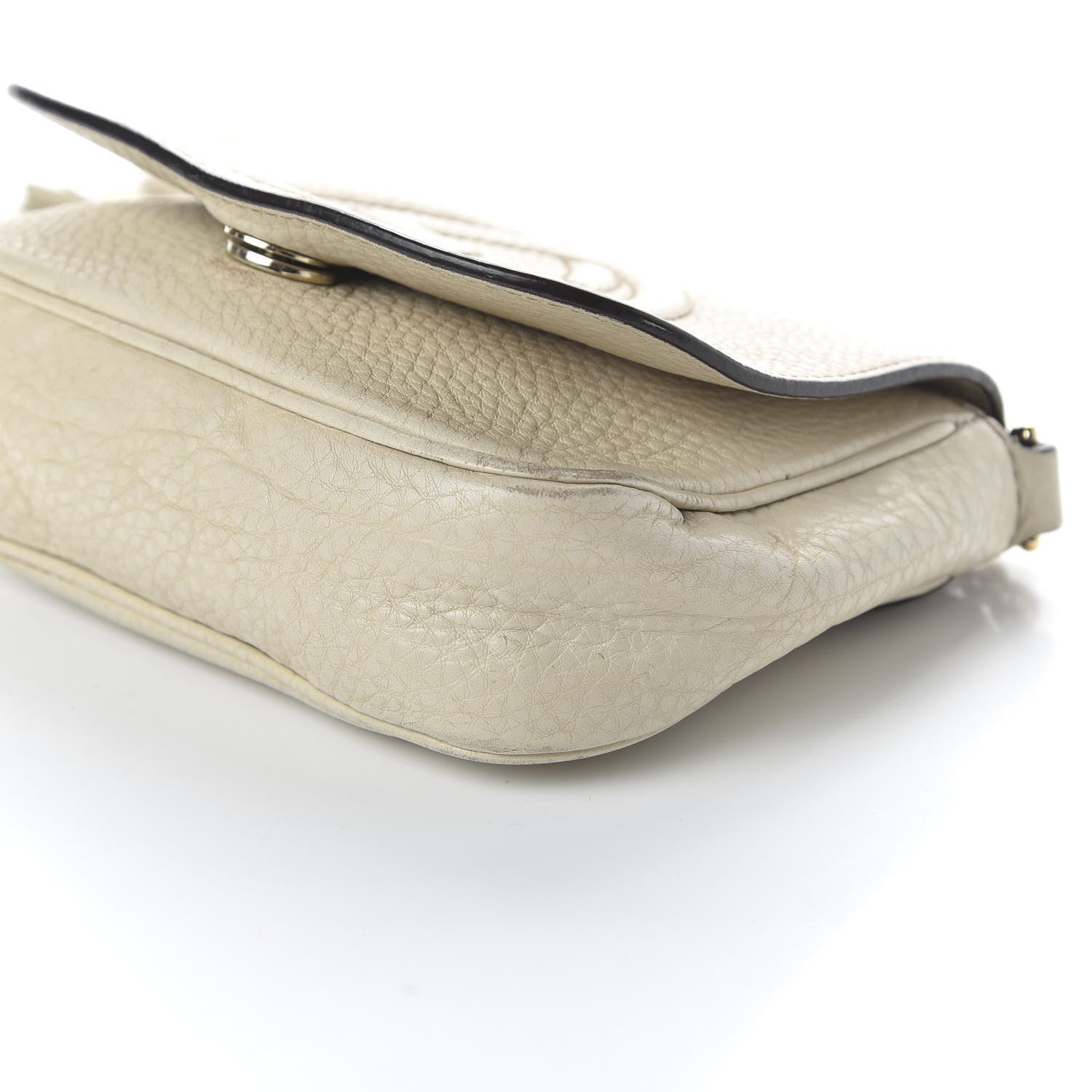 Gucci Pebbled Calfskin Small Soho Flap Crossbody Off White 7 of 11