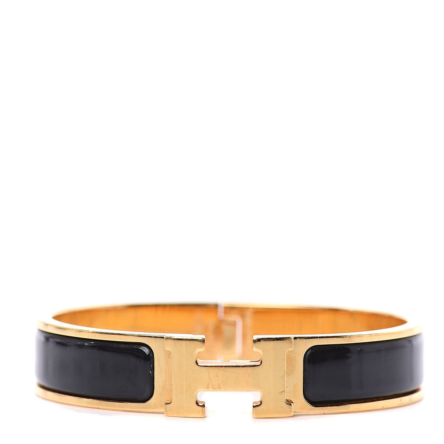 Enamel Narrow Clic Clac H Bracelet PM Black