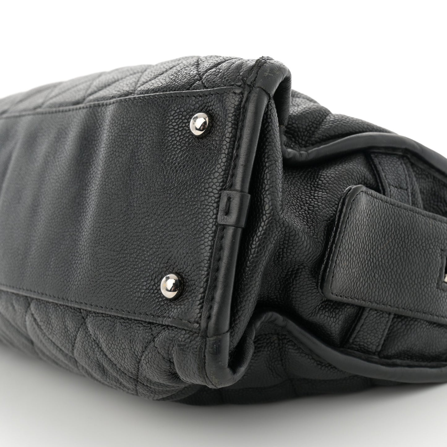 Caviar Quilted French Riviera Tote Black