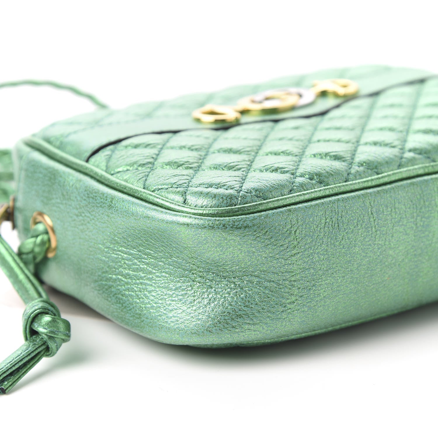 Gucci Laminated Nappa Trapuntata Mini Zumi Shoulder Bag Jasmine Green 6 of 9