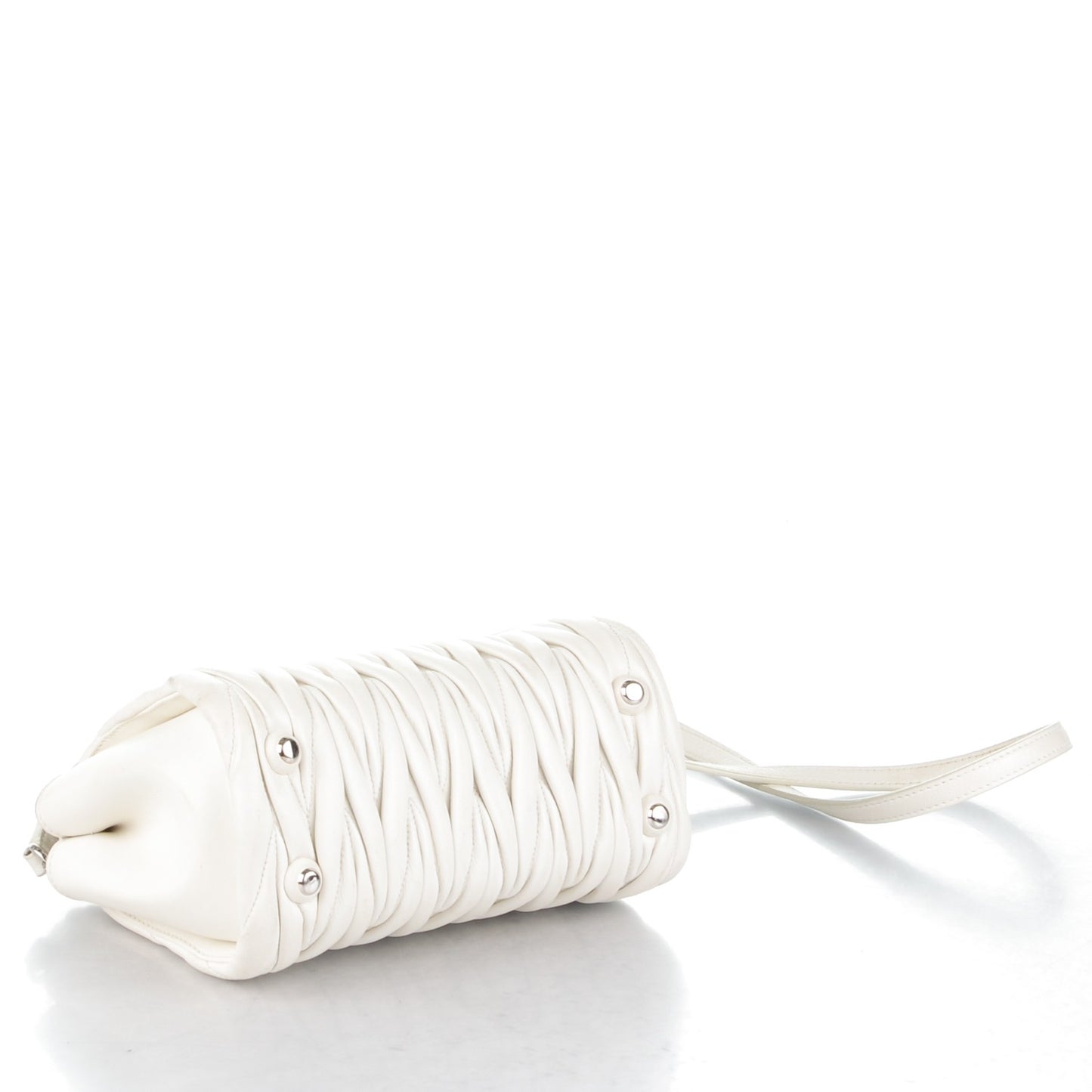 Nappa Matelasse Lux Mini Crossbody Tote Bianco