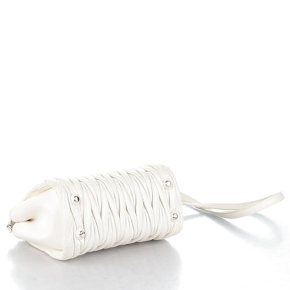 Miu Miu Nappa Matelasse Lux Mini Crossbody Tote Bianco 4 of 9