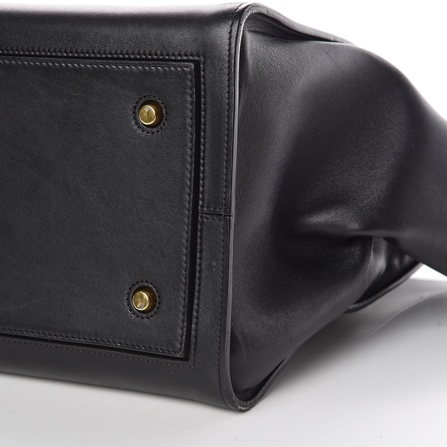 Smooth Calfskin Large Tie Knot Tote Black