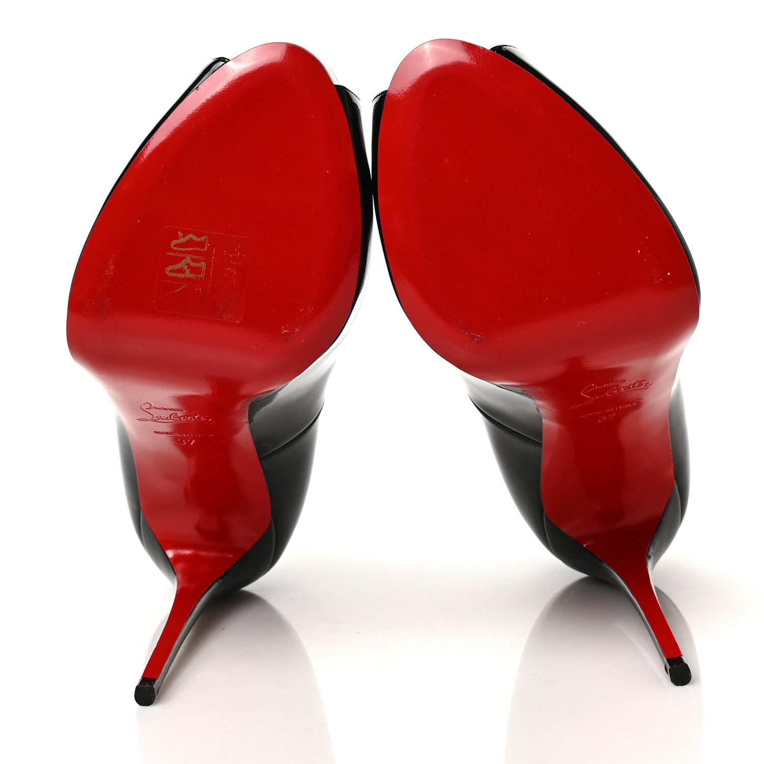 Christian Louboutin Patent New Very Prive 120 Pumps 37 Black Red 5 of 8
