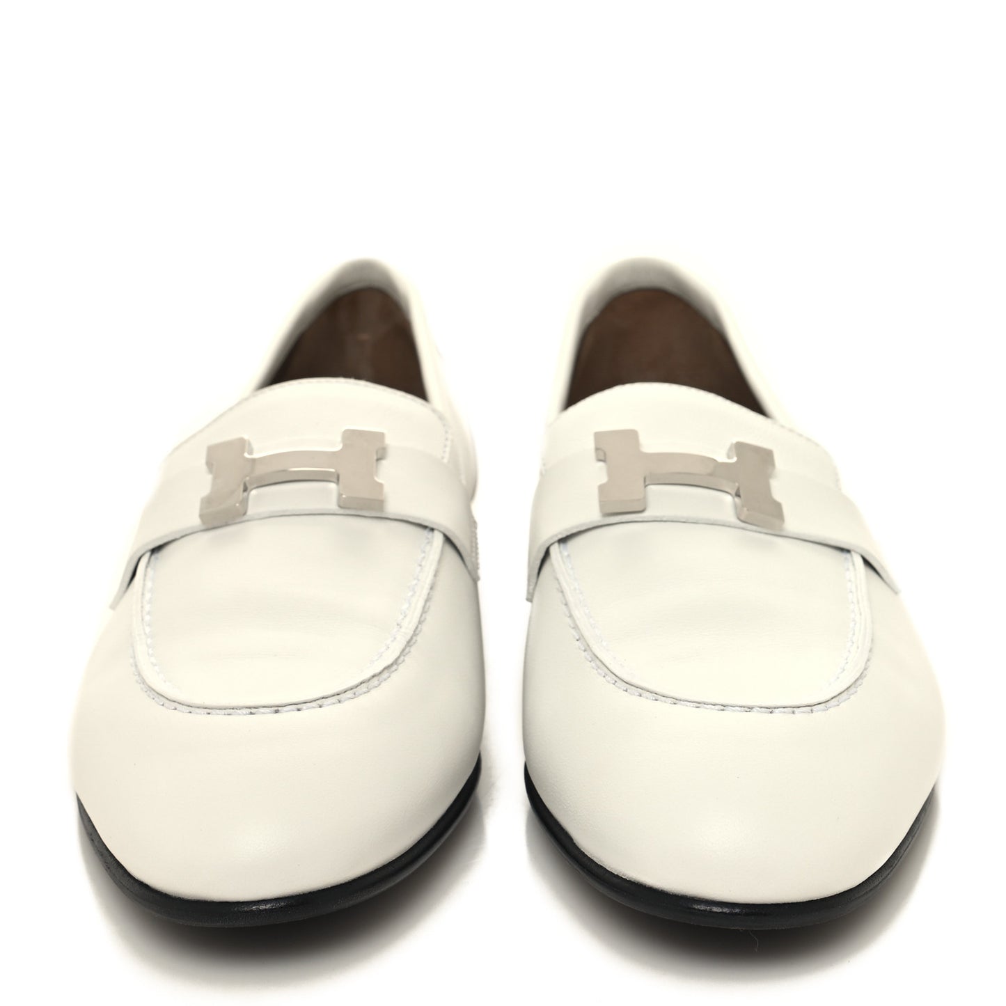 Calfskin Womens Paris Loafers 39.5 White