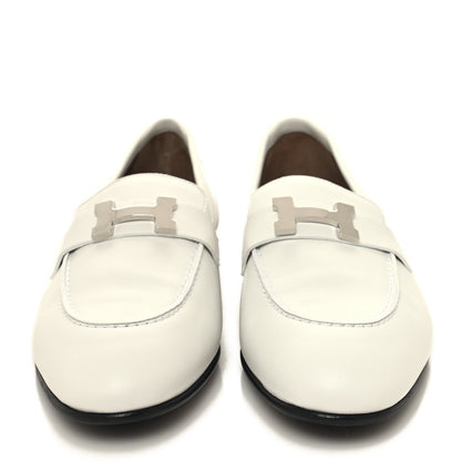 Hermes Calfskin Womens Paris Loafers 39.5 White 2 of 9