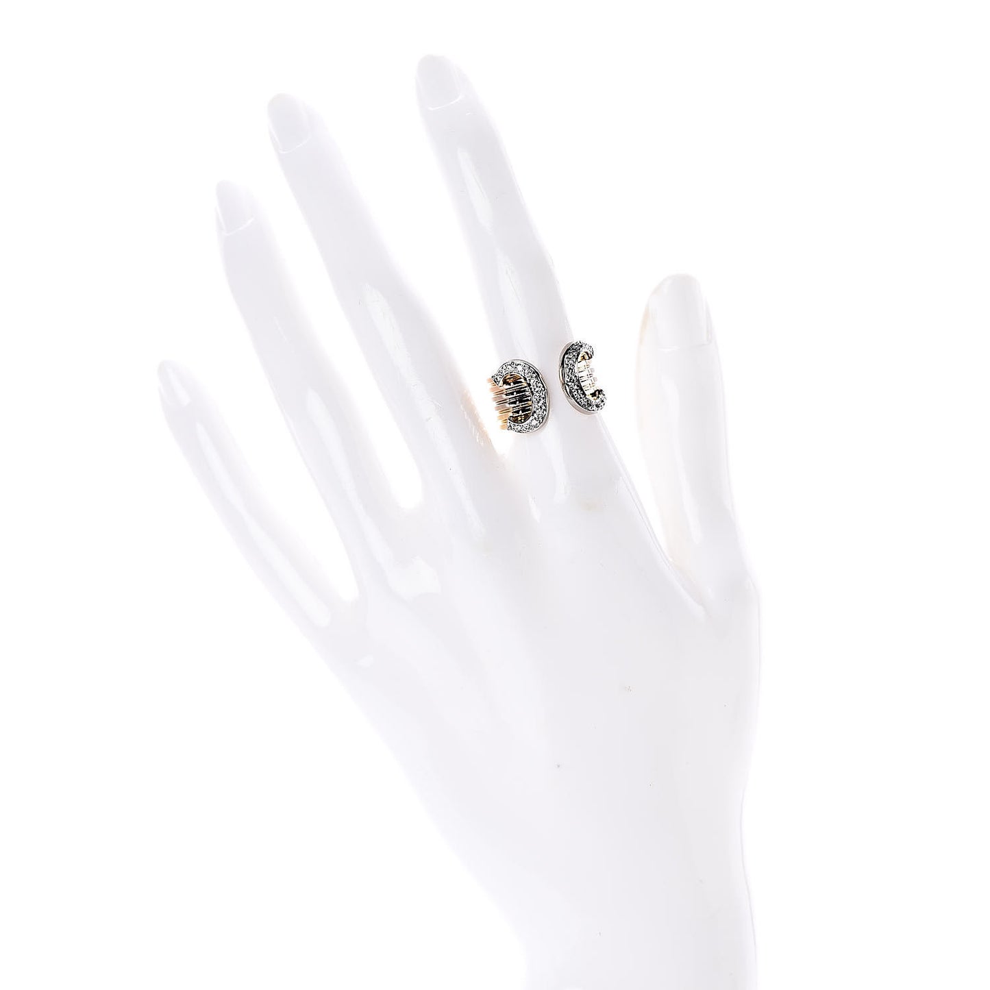 18K Pink Yellow White Gold Diamond C De Ring 53 6.25