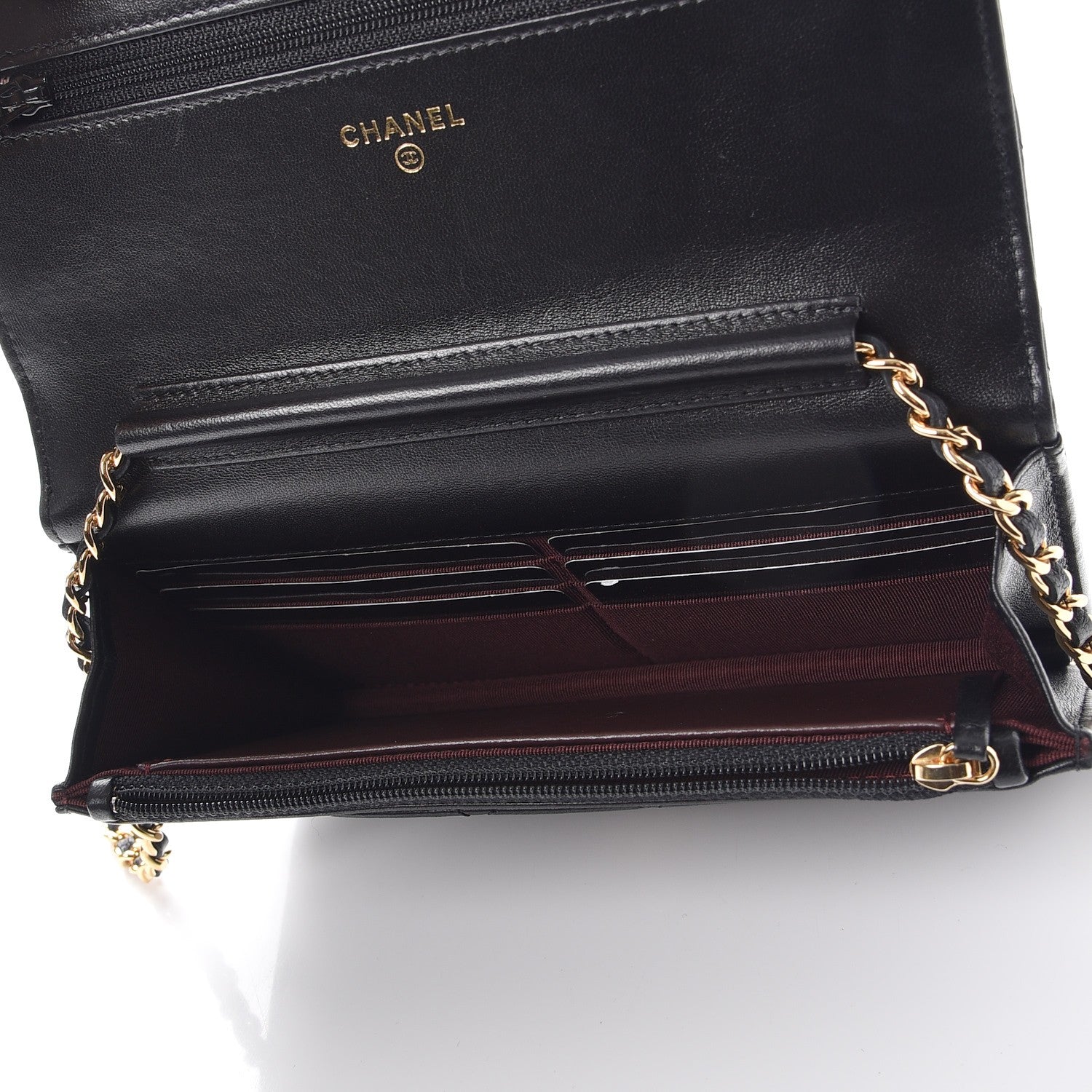 Chanel Lambskin Quilted Wallet On Chain WOC Black 5 of 9