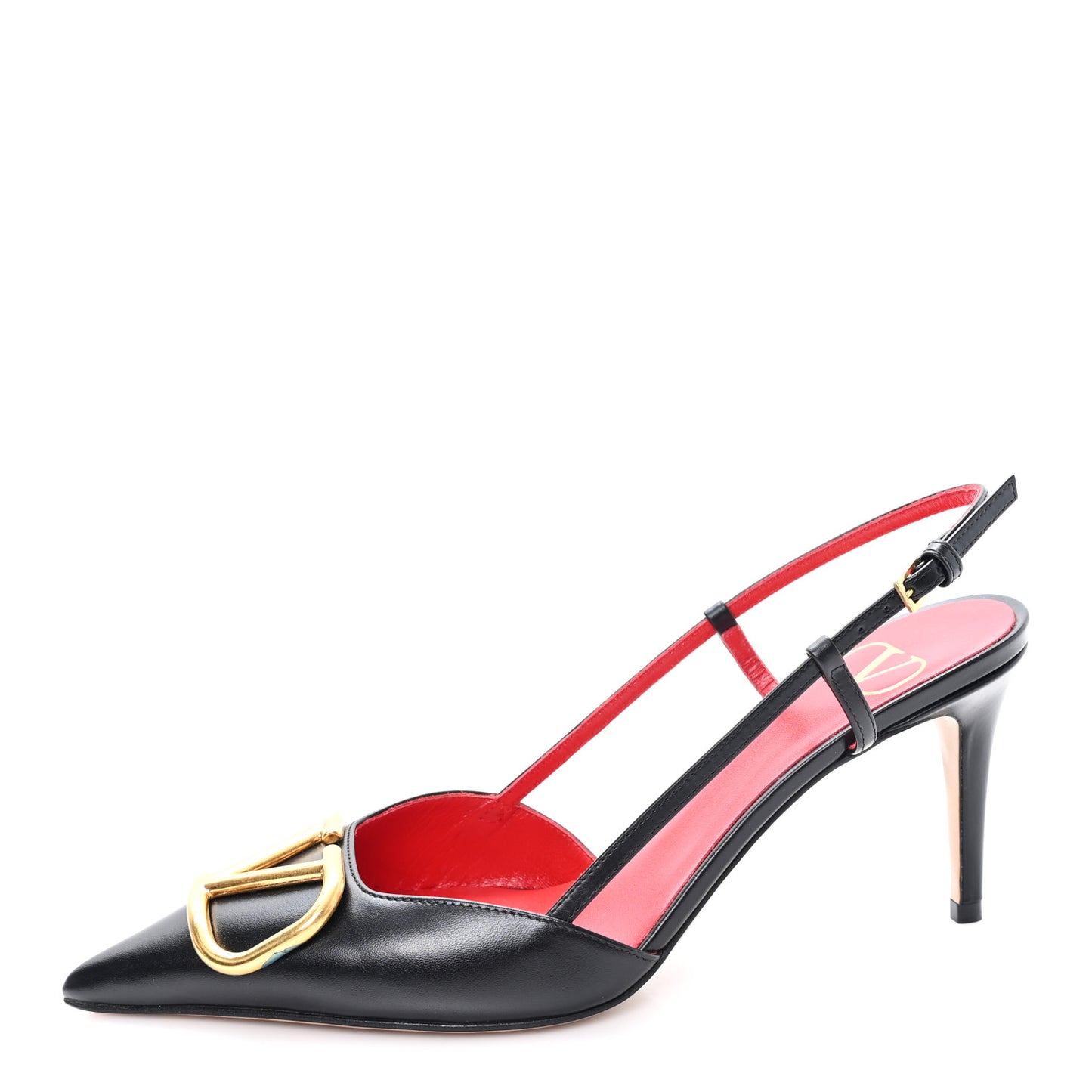 Calfskin Vlogo Slingback 80mm Pumps 37 Black