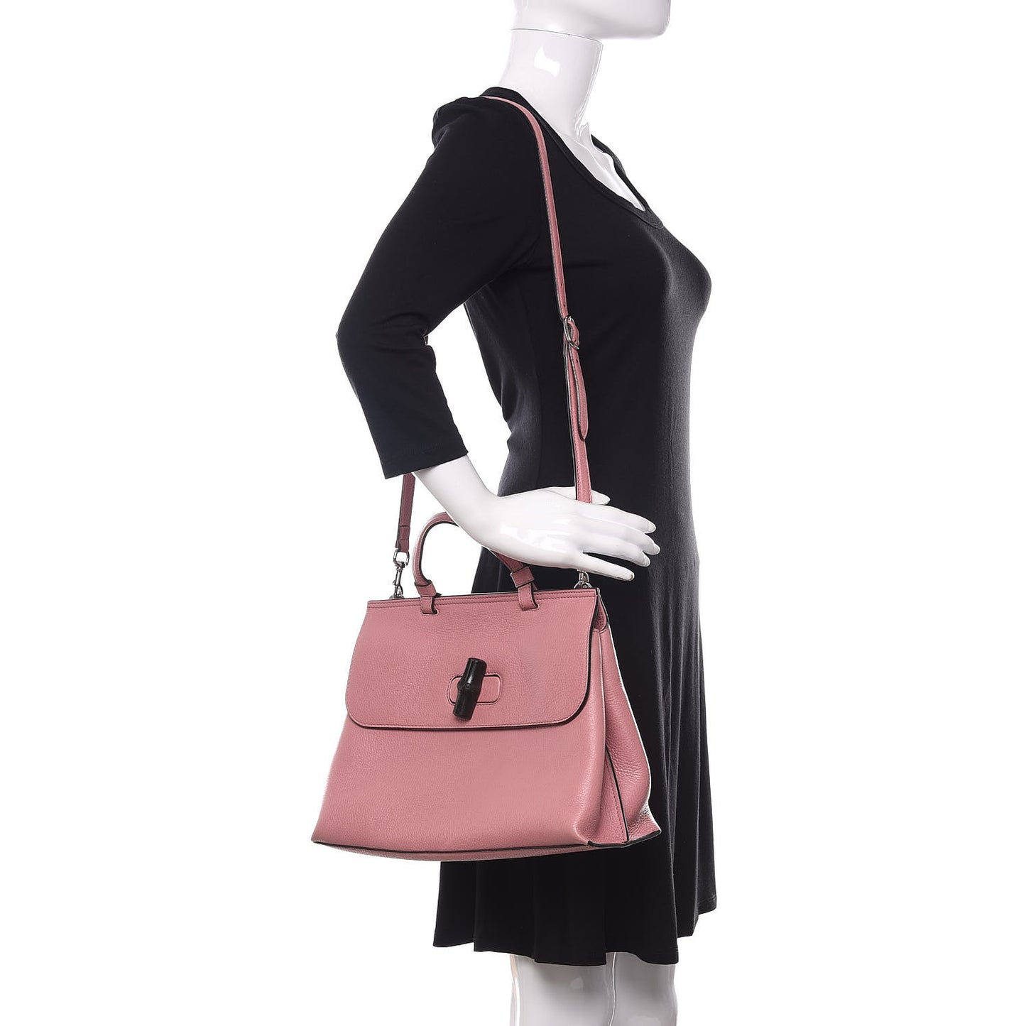 Cellarius Calfskin Medium Bamboo Daily Top Handle Bag Carmine Rose