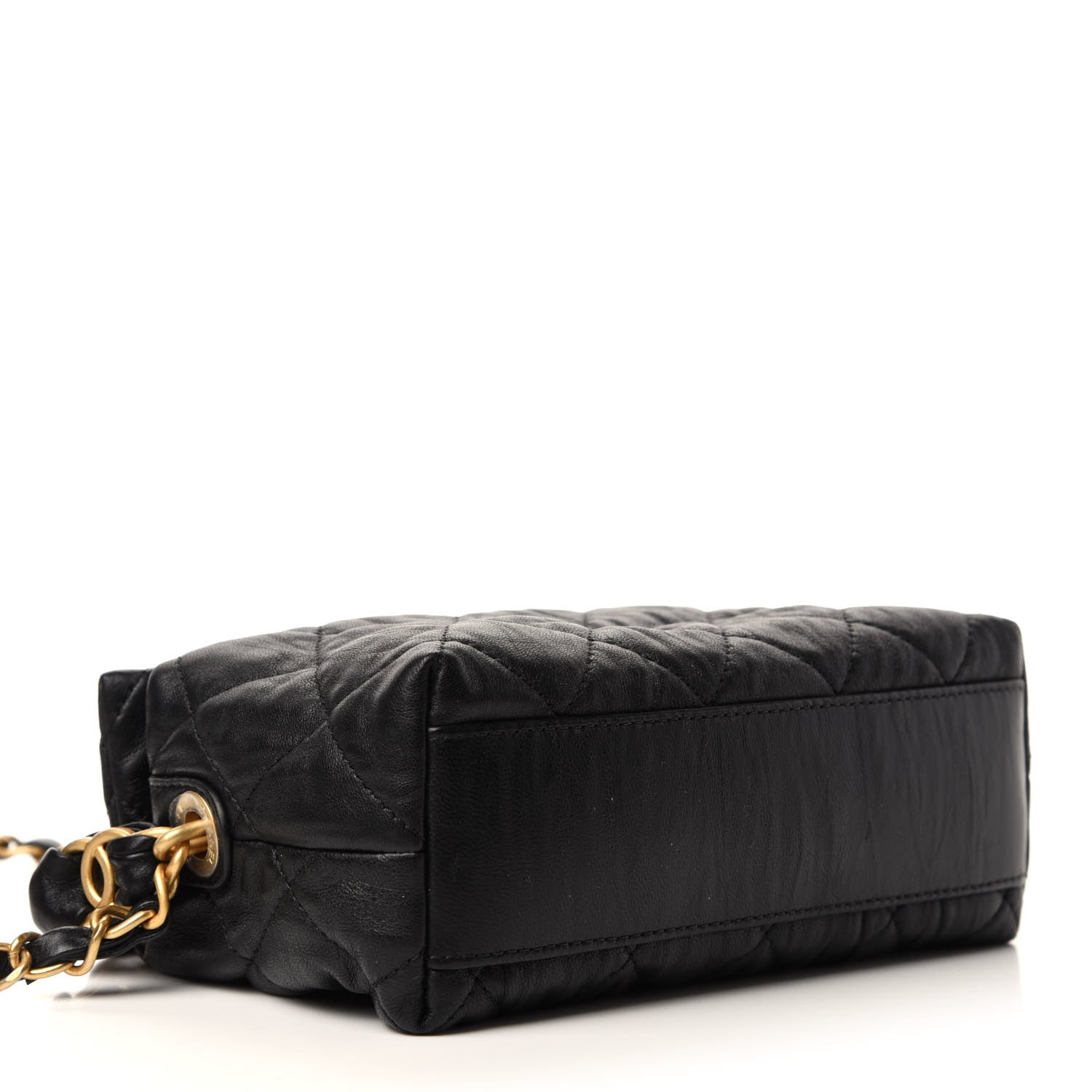 Chanel Crumpled Lambskin Quilted Small CC Links Shoulder Bag Black 4 of 11