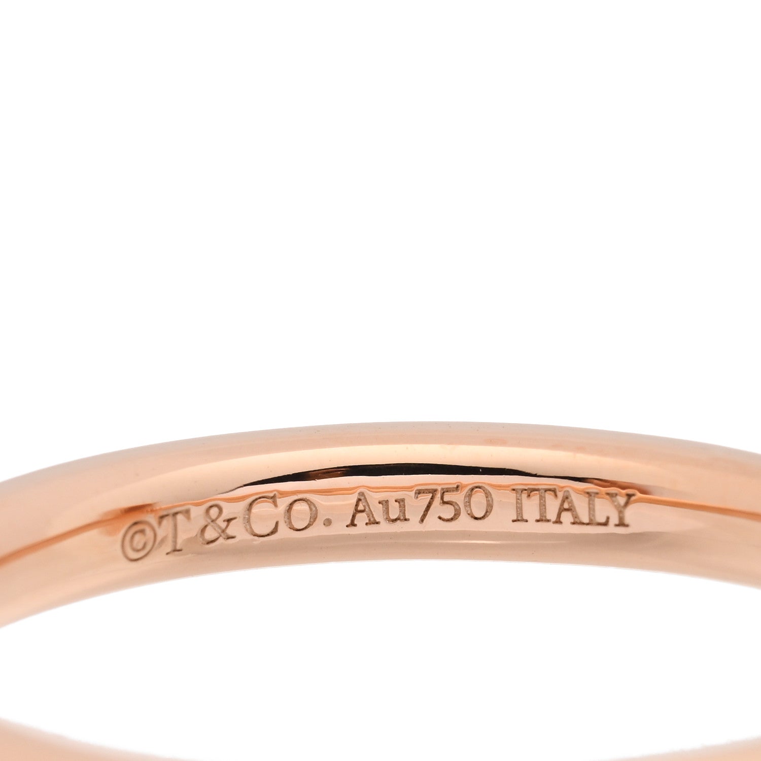 Tiffany 18K Rose Gold Diamond 2.5mm T T1 Ring 53 6.5 4 of 5