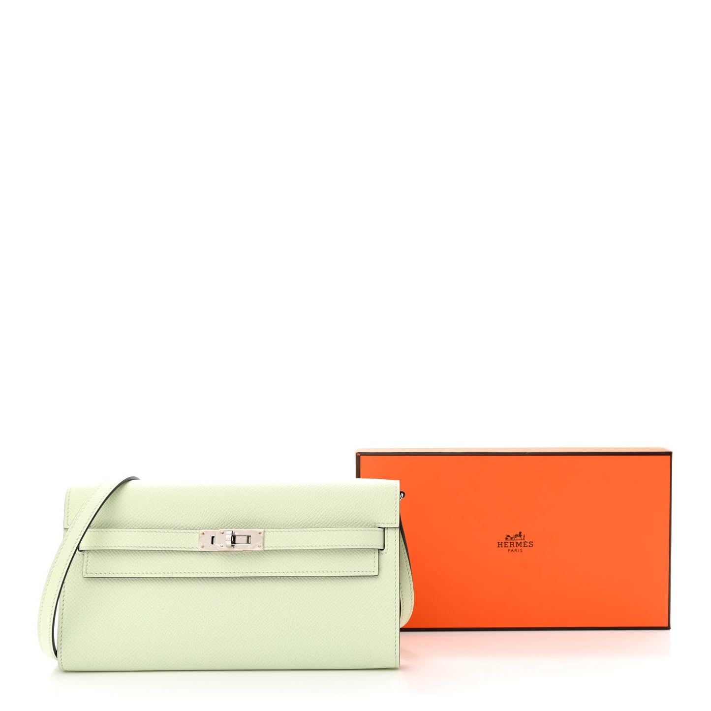 Epsom Kelly Wallet To Go Vert Fizz