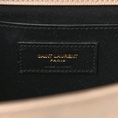 Saint Laurent Grain De Poudre Textured Mixed Matelasse Medium Triquilt Monogram Satchel Dark Beige 5 of 10