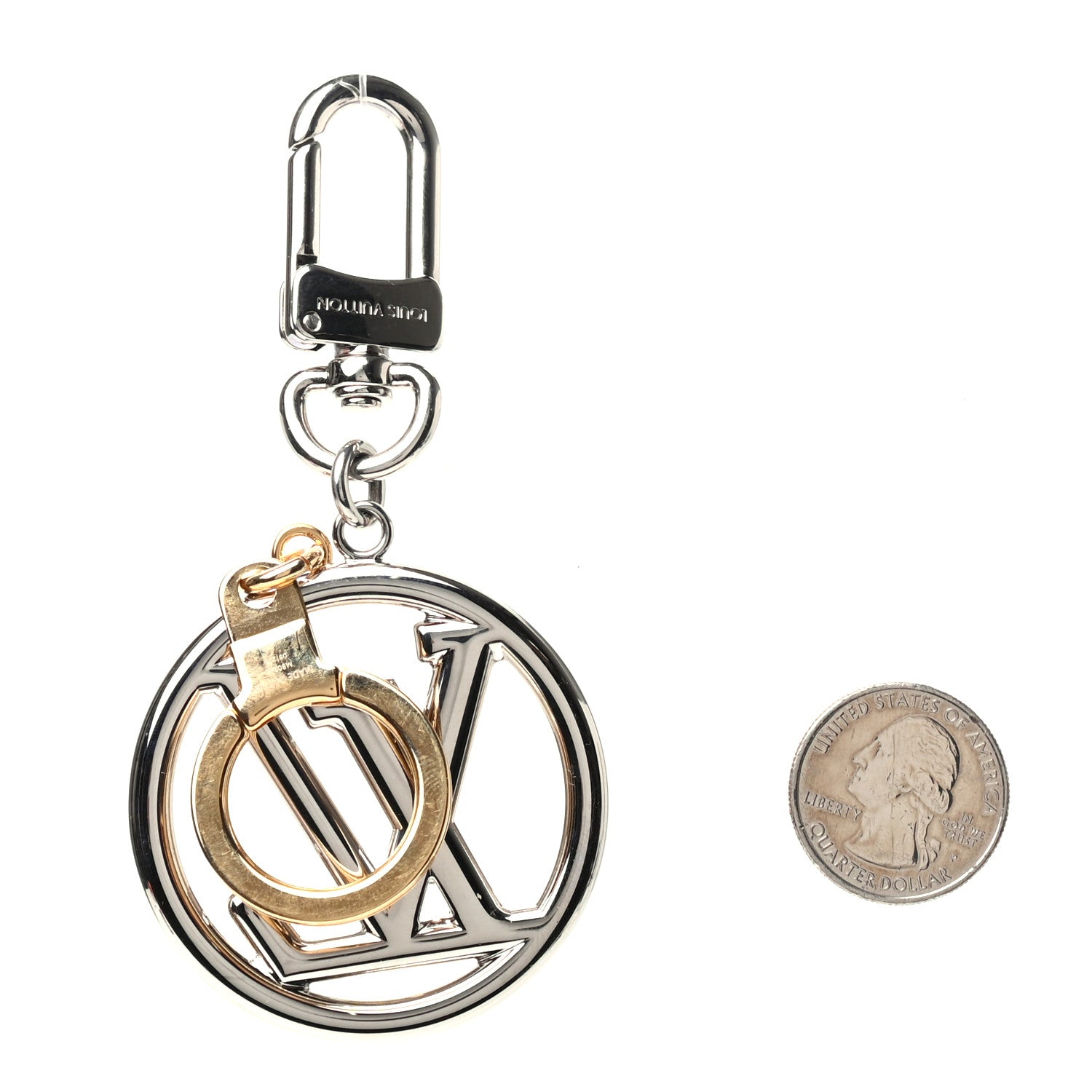 Louis Vuitton LV Circle Bag Charm Key Holder Gold Silver 2 of 2